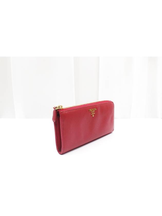 Saffiano gold logo pink zipper long wallet 1M1183 - PRADA - BALAAN 3