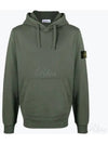 Logo Patch Drawstring Hoodie Dark Green - STONE ISLAND - BALAAN 2