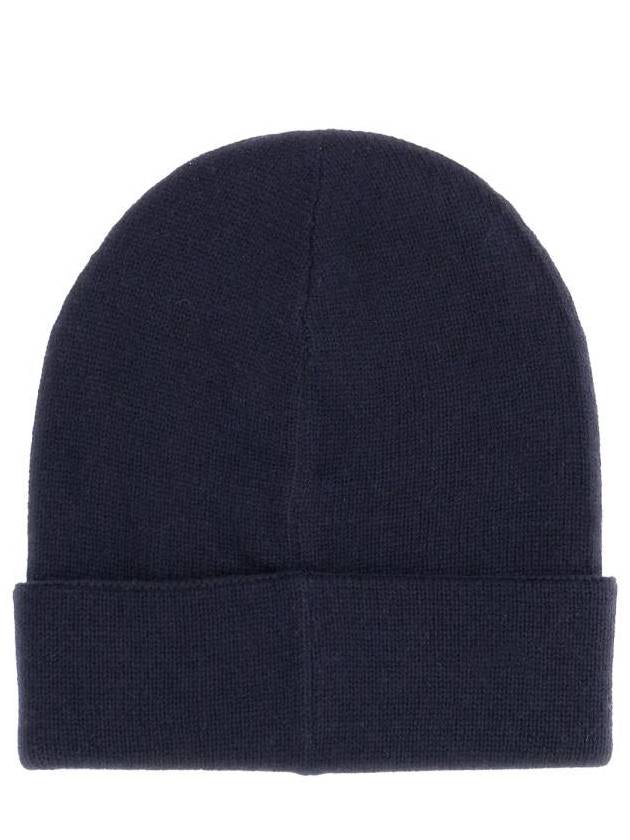 Embroidered Logo Cashmere Beanie Blue - ALEXANDER MCQUEEN - BALAAN 3