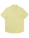 Men's Linen Emblem Embroidery Short Sleeve Shirt Lemon SW23ESH05LO - SOLEW - BALAAN 3