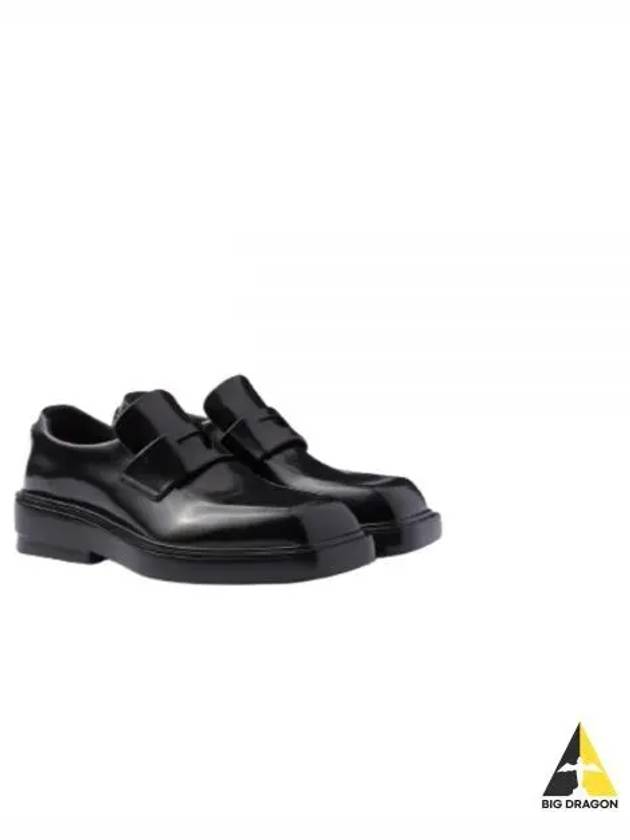 Square Toe Leather Loafers Black - PRADA - BALAAN 2