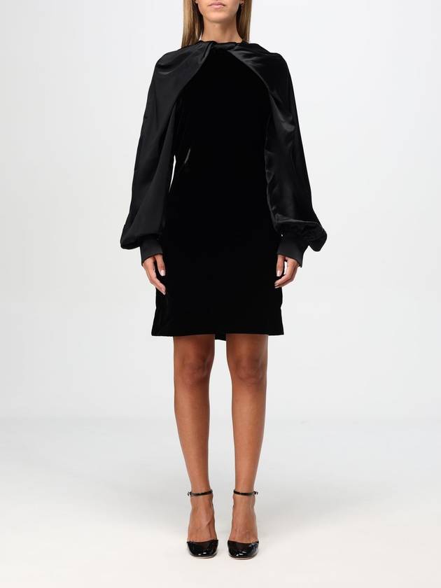 Pianoforte twist detail long sleeve short dress black - MAX MARA - BALAAN 2