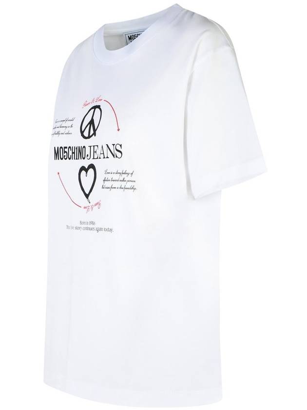 Moschino Jeans White Cotton T-Shirt - MOSCHINO - BALAAN 2