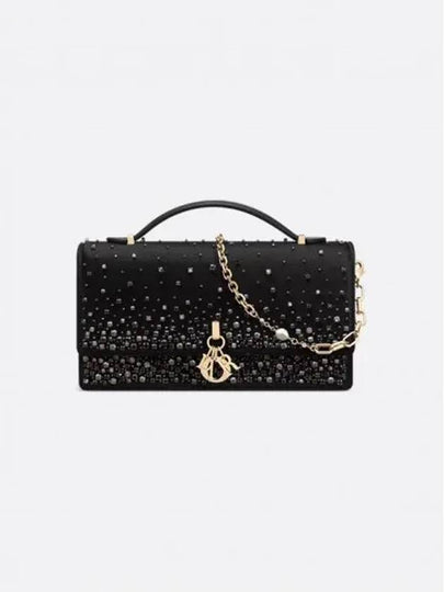 Or My Dior Strass Embroidery Mini Cross Bag Black - DIOR - BALAAN 2