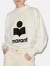 Isabel Marant Moby Velvet Logo Sweatshirt Ecru SW0003FA A1M07E 23EC - ISABEL MARANT ETOILE - BALAAN 1