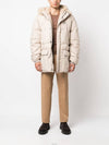 Triangle Logo Goose Down Padded Jacket Ivory - PRADA - BALAAN 5