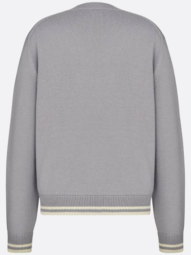 Embroidered Tag Logo Knit Top Grey - DIOR - BALAAN 6