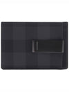 Check Money Clip Card Wallet Grey - BURBERRY - BALAAN 5