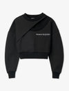 Embroidered Logo Cut-Out Sweatshirt Black - ALEXANDER MCQUEEN - BALAAN 2