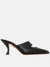 Pebble Grain Cutout Penny Heels Mule Black - THOM BROWNE - BALAAN 4