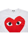 Women's Big Heart Logo T-Shirt AZ P1T025 051 WHITE - COMME DES GARCONS - BALAAN 3