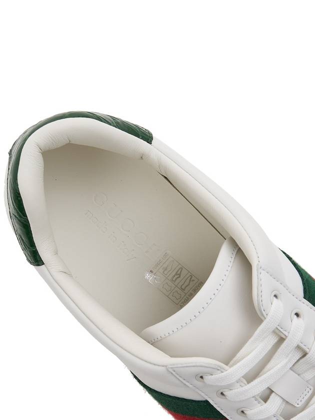 Ace Web Leather Low Top Sneakers White - GUCCI - BALAAN 8