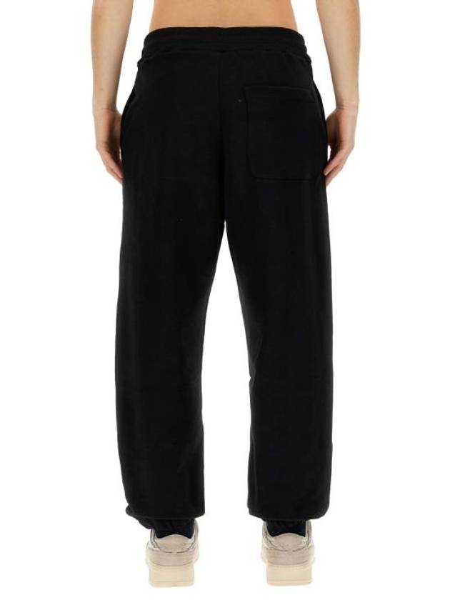 Logo Cotton Track Pants Black - MSGM - BALAAN 4