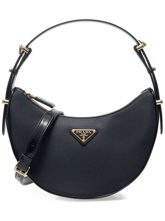 Arque Re-Nylon Leather Shoulder Bag Black - PRADA - BALAAN 2