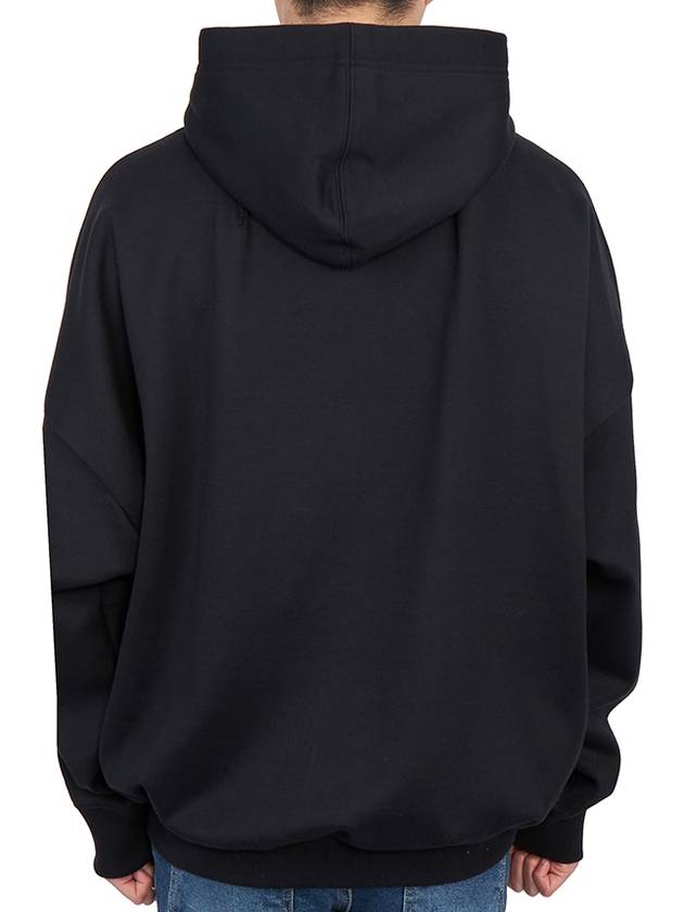 Pleated Drawstring Hoodie Black - VALENTINO - BALAAN 5