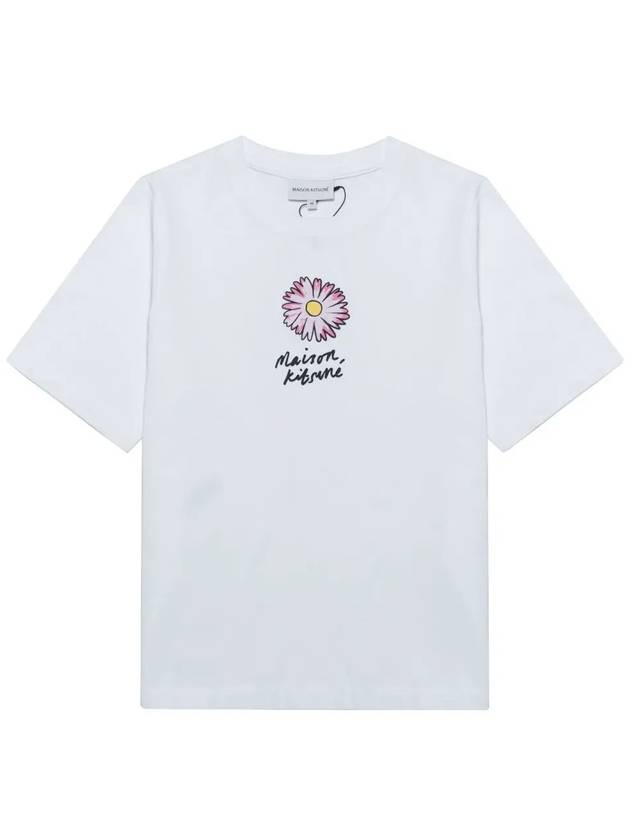 Floating Flower Cotton Short Sleeve T-Shirt White - MAISON KITSUNE - BALAAN 3