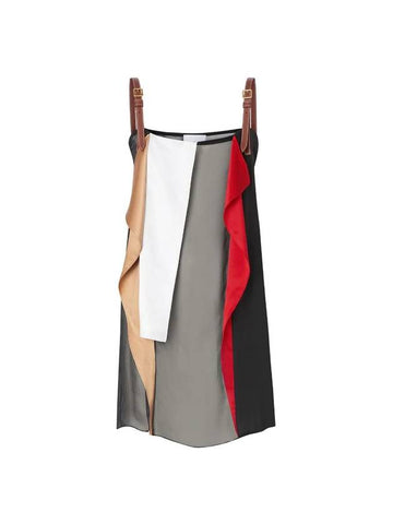 Women's Currency Block Leather Detail Silk Sleeveless - BURBERRY - BALAAN 1