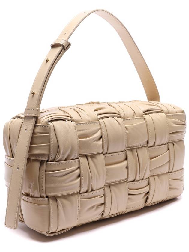 Brick Cassette Leather Shoulder Bag Beige - BOTTEGA VENETA - BALAAN 4