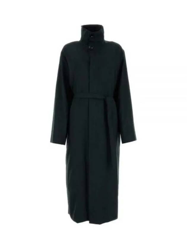 Belted Wool Gabardine Oversized Coat Black - LEMAIRE - BALAAN 2