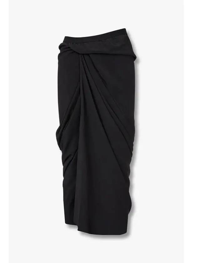 WOMEN Pinch Banding Wrap Skirt Black - RICK OWENS - BALAAN 1