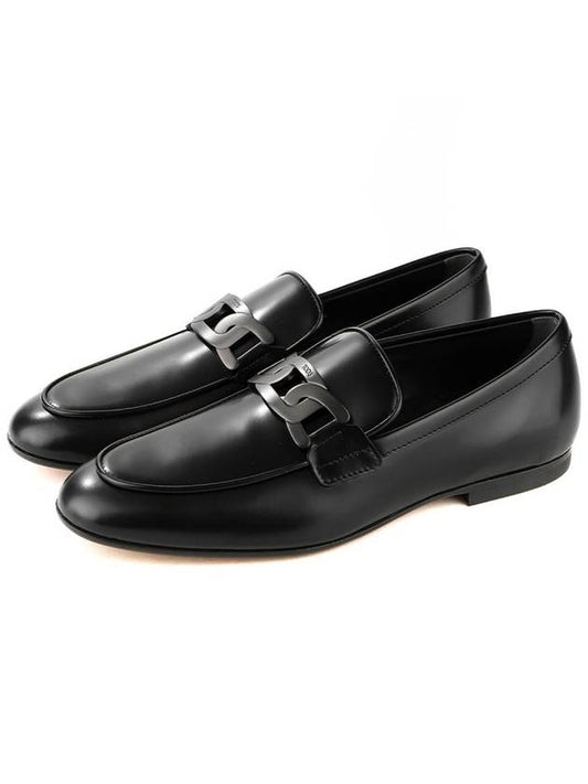 Logo Kate Leather Loafers Black - TOD'S - BALAAN 2