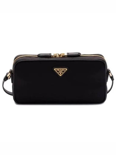 Enamel Triangle Cross Bag Black - PRADA - BALAAN 1