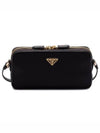 Enamel Triangle Cross Bag Black - PRADA - BALAAN 1