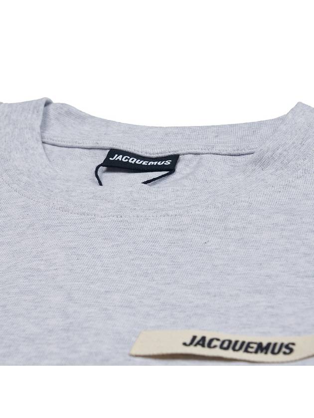 Le Gros Grain Logo Short Sleeve T-Shirt Grey - JACQUEMUS - BALAAN 5