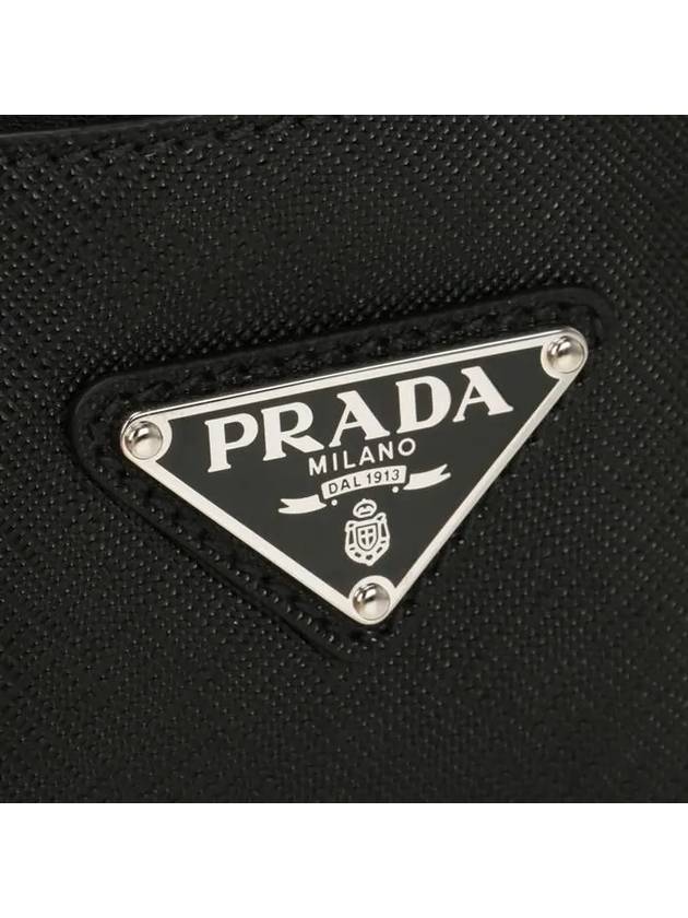 triangle logo leather shoulder bag black - PRADA - BALAAN 6