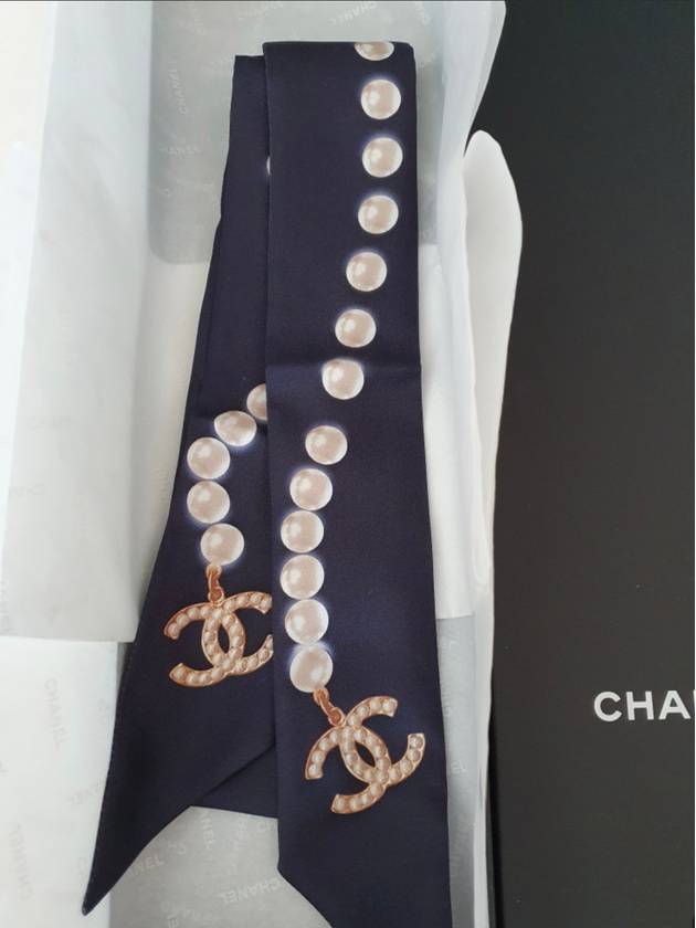 Jinju Twilly Navy Hairband Bandeau Scarf AA1208 - CHANEL - BALAAN 2