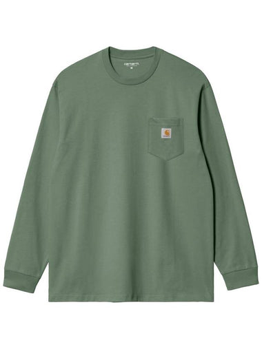 Chest Pocket Logo Long Sleeve T-Shirt Green - CARHARTT WIP - BALAAN 1