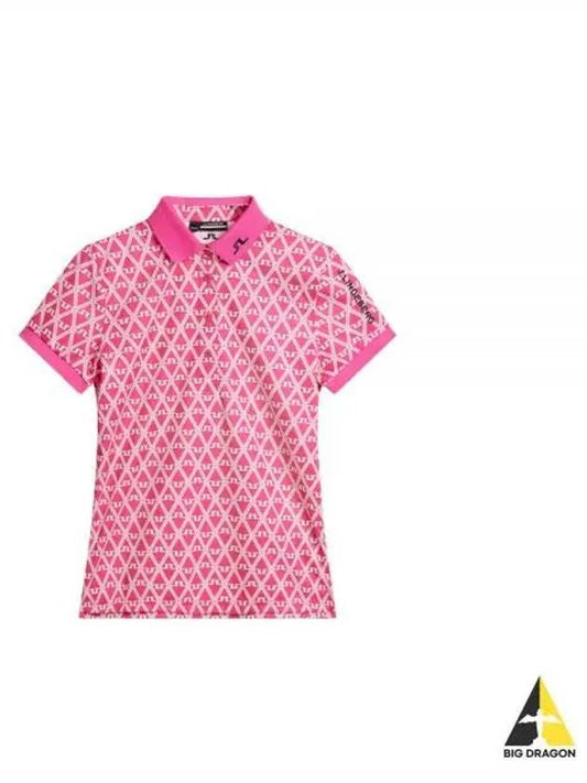 Golf Tour Tech Print Polo GWJT09007 S193 Women's Tour Tech Print Polo - J.LINDEBERG - BALAAN 2