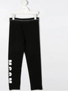 Kids Logo Stretch Leggings Black MS026823 110 - MSGM - BALAAN 3