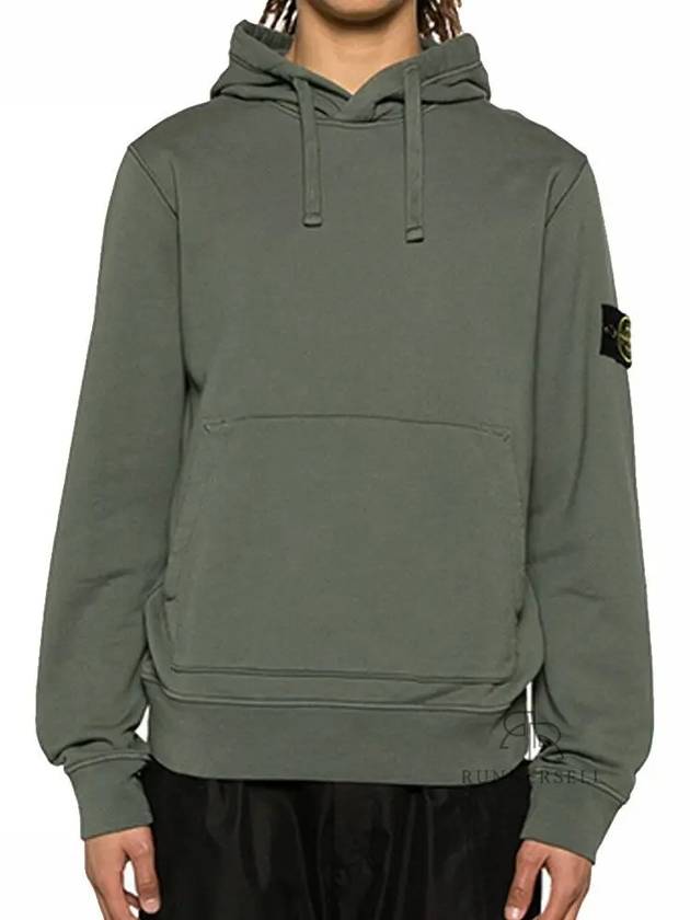 Logo Patch Drawstring Hoodie Dark Green - STONE ISLAND - BALAAN 2