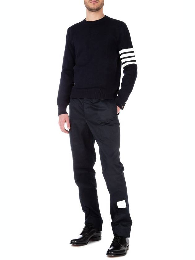 4 Bar Armband Milano Stitch Knit Top Navy - THOM BROWNE - BALAAN 5