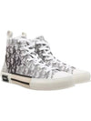 B23 Oblique Canvas High Top Sneakers White Black - DIOR - BALAAN 2