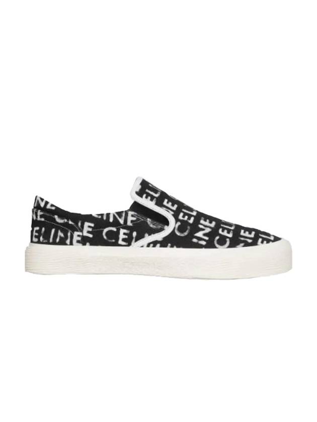 Elliott Celine Print Canvas Slips-On Black - CELINE - BALAAN 1