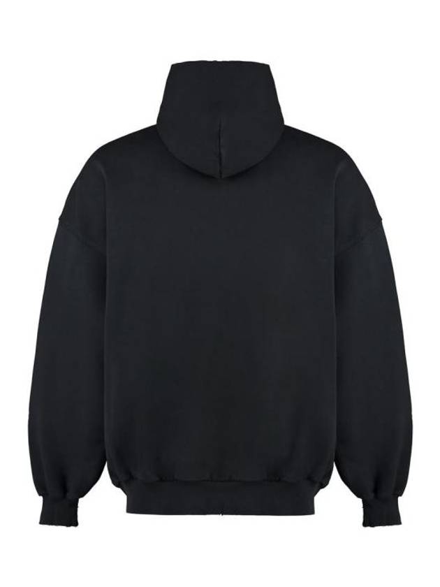 Logo Print Cotton Hoodie Black - BALENCIAGA - BALAAN 3