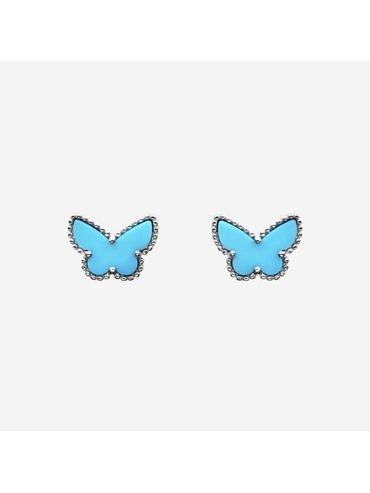 Sweet Alhambra Butterfly Earrings Silver Blue - VANCLEEFARPELS - BALAAN 1