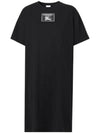 Women's Prosum Label Cotton Short Dress Black - BURBERRY - BALAAN 1