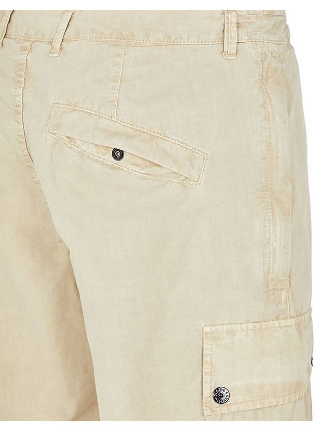 Logo Cotton Slim Cargo Shorts Beige - STONE ISLAND - BALAAN 5