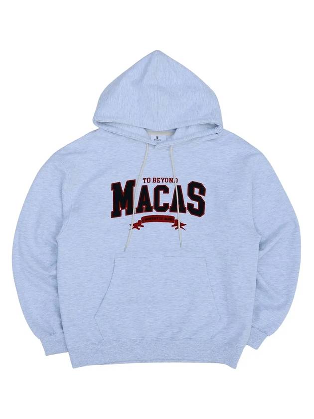 Macas Logo Hoodie White Melange Grey - MACASITE - BALAAN 2