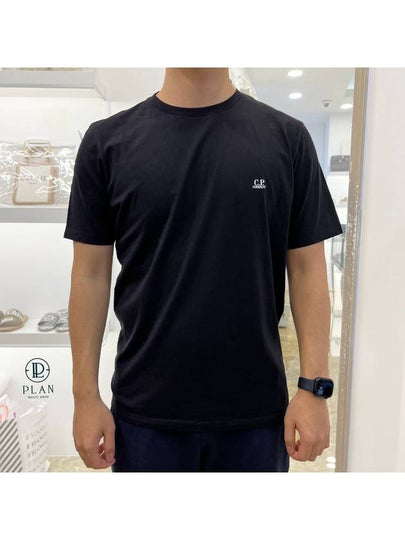 Jersey Small Logo Cotton Short Sleeve T-Shirt Black - CP COMPANY - BALAAN 2