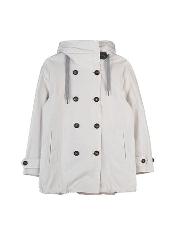 Women's Hooded Jacket White - BRUNELLO CUCINELLI - BALAAN 1