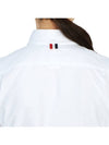 Women's Hidden Three Stripes Oxford Classic Shirt White - THOM BROWNE - BALAAN 10