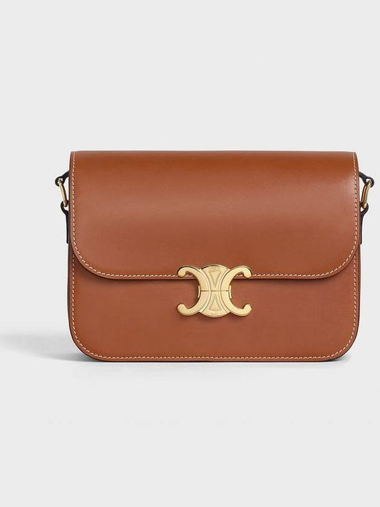 Treope Natural Calfskin Medium Shoulder Bag Tan - CELINE - BALAAN 2