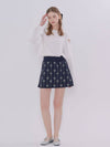 Ribbon Printing Pants A-Line Skirt Navy - METAPHER - BALAAN 6