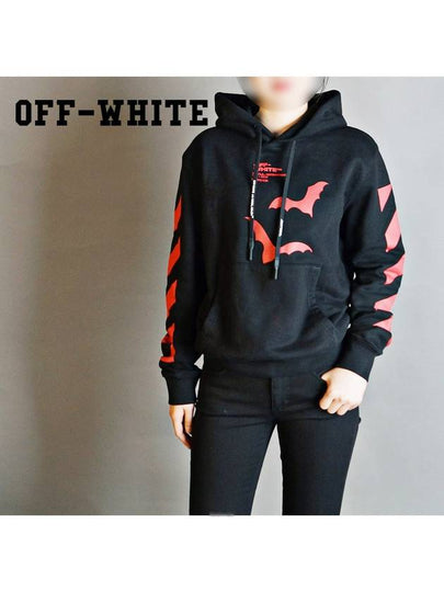 Red Bats Print Hoodie Black - OFF WHITE - BALAAN 2