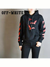 Women's Redvet Print Hooded Black - OFF WHITE - BALAAN.