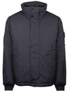 Logo Micro Twill Zip Up Jacket Black - STONE ISLAND - BALAAN 2